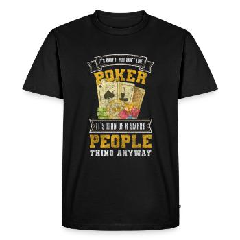 Card Game Deck Double Head All In - Men's Premium Organic T-Shirt - black - Front - Nico (187cm)