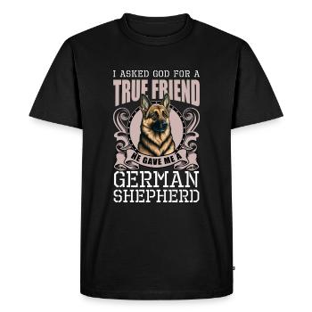 German Shepherd Pet Service Dog - Men's Premium Organic T-Shirt - black - Front - Nico (187cm)