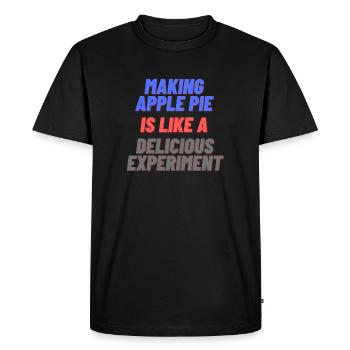 Tarte aux pommes avec lettrage gris - T-shirt Premium bio Homme - noir - Devant - Nico (187cm)