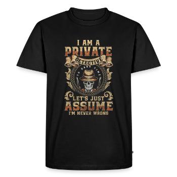 Renifleur, Trace, Limier, Sherlock - T-shirt Premium bio Homme - noir - Devant - Nico (187cm)