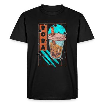 Boba Tea Pearl Milk Flavor Colorful - Men's Premium Organic T-Shirt - black - Front - Nico (187cm)