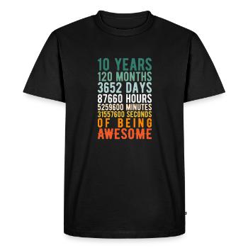 10 years old 10th birthday vintage retro numbers - Men's Premium Organic T-Shirt - black - Front - Nico (187cm)