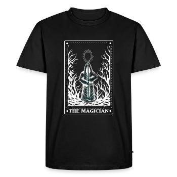 Gothique - Le Magicien - Carte de Tarot - T-shirt Premium bio Homme - noir - Devant - Nico (187cm)