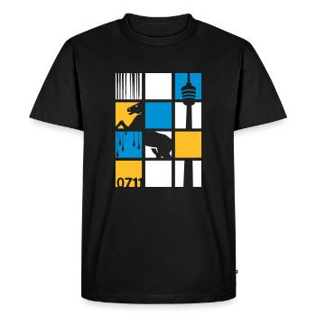 0711 - Männer Premium Bio T-Shirt - Schwarz - Vorne - Nico (187cm)