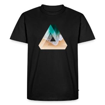 Penrose Triangle Design - Men's Premium Organic T-Shirt - black - Front - Nico (187cm)