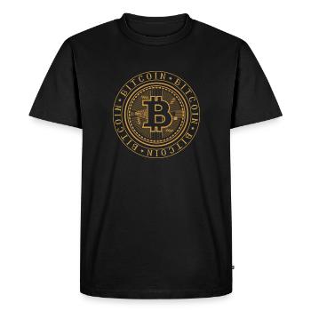 Circuit d'échange de pièces de monnaie Bitcoin BTC Crypto Blockchain - T-shirt Premium bio Homme - noir - Devant - Nico (187cm)