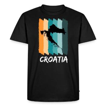 Retro Croatie voyage de vacances dans les Balkans - T-shirt Premium bio Homme - noir - Devant - Nico (187cm)