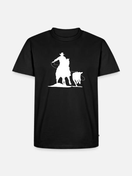 Calf Roping Rodeo Cowboy Gift - Men's Premium Organic T-Shirt - black