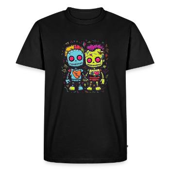Découvrez le monde amusant de la mode des poupées vaudou - T-shirt Premium bio Homme - noir - Devant - Nico (187cm)