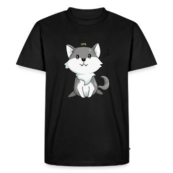 Roi loup kawaii - T-shirt Premium bio Homme - noir - Devant - Nico (187cm)