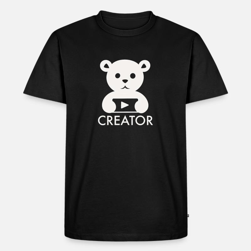 Teddybär Creator YouTube - Männer Premium Bio T-Shirt - Schwarz
