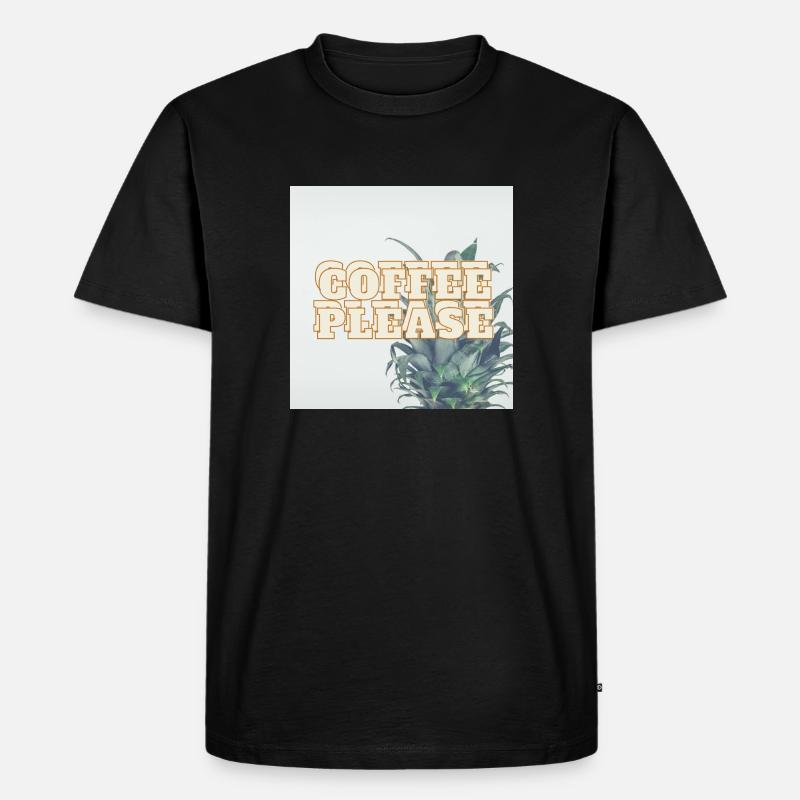 Coffee Please - Männer Premium Bio T-Shirt - Schwarz