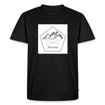 Mountains - Men's Premium Organic T-Shirt - black - Front - Nico (187cm)