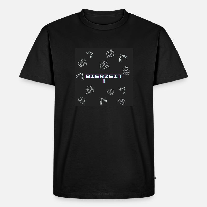 Bierzeit! - Männer Premium Bio T-Shirt - Schwarz