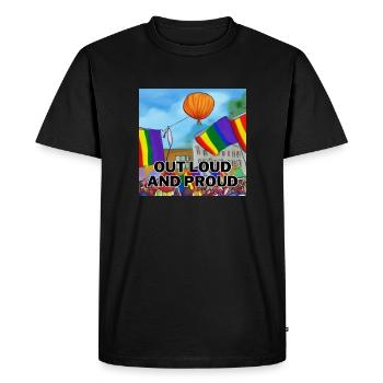 À voix haute et fier - T-shirt Premium bio Homme - noir - Devant - Nico (187cm)