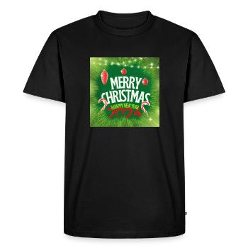 Merry Christmas and Happy New Year 2024 - Men's Premium Organic T-Shirt - black - Front - Nico (187cm)