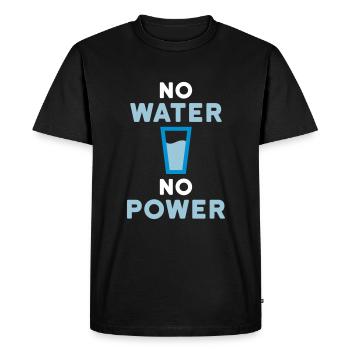 Pas d’eau pas d’électricité (boire du verre avec de l’eau) - T-shirt Premium bio Homme - noir - Devant - Nico (187cm)