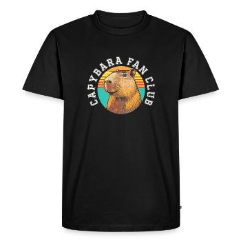 Funny Capybara Fan Club Shirt, Capy Gifts - Men's Premium Organic T-Shirt - black - Front - Nico (187cm)