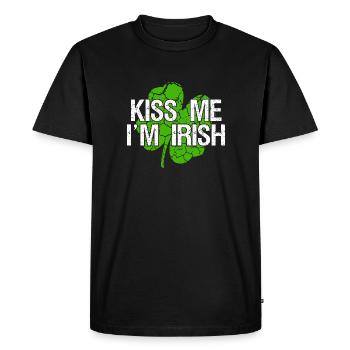 Embrasse-moi que je suis irlandais - Embrasse-moi, je suis irlandais - T-shirt Premium bio Homme - noir - Devant - Nico (187cm)