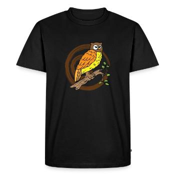 Motif de chouette nuit chouette cadeau pour les hiboux - T-shirt Premium bio Homme - noir - Devant - Nico (187cm)