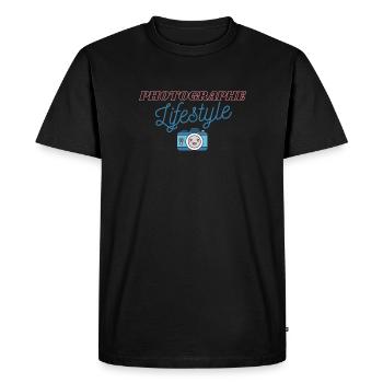 Cadeau photographe lifestyle - T-shirt Premium bio Homme - noir - Devant - Nico (187cm)