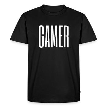 Gamer - Men's Premium Organic T-Shirt - black - Front - Nico (187cm)