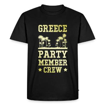 Greece Party Crew - Men's Premium Organic T-Shirt - black - Front - Nico (187cm)