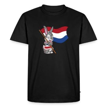 Dutch Rabbit / Dutch Flag - Men's Premium Organic T-Shirt - black - Front - Nico (187cm)