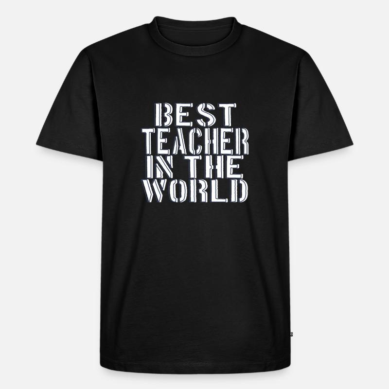 Bester Lehrer der Welt - Männer Premium Bio T-Shirt - Schwarz