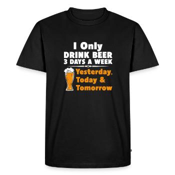 Je ne bois de la bière que 3 jours hier aujourd’hui demain - T-shirt Premium bio Homme - noir - Devant - Nico (187cm)