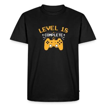18th Birthday Gamer Level 18 Complete Gift - Men's Premium Organic T-Shirt - black - Front - Nico (187cm)