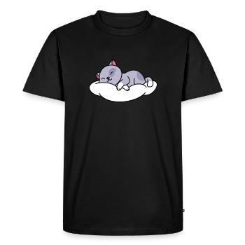 Cat Sleeping Cute - Men's Premium Organic T-Shirt - black - Front - Nico (187cm)
