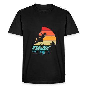 Trad Climbing Bouldering - Men's Premium Organic T-Shirt - black - Front - Nico (187cm)