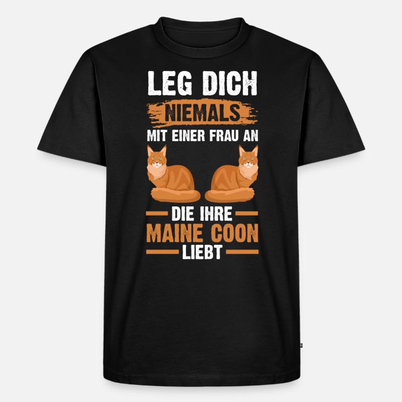 Maine Coon Katze - Männer Premium Bio T-Shirt - Schwarz
