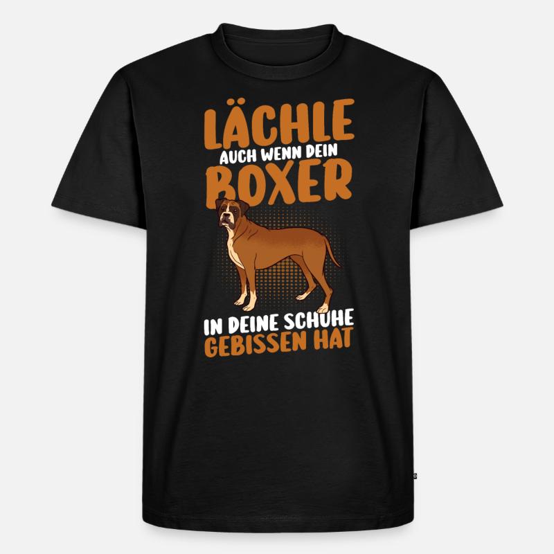 Hund Deutscher Boxer - Männer Premium Bio T-Shirt - Schwarz