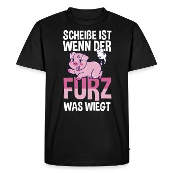 Shit Is When The Fart Weighs What - Men's Premium Organic T-Shirt - black - Front - Nico (187cm)