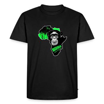 Nigeria - Chimpanzés - T-shirt Premium bio Homme - noir - Devant - Nico (187cm)