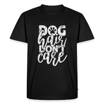poils de chien s’en fichent - Chien chien disant - T-shirt Premium bio Homme - noir - Devant - Nico (187cm)
