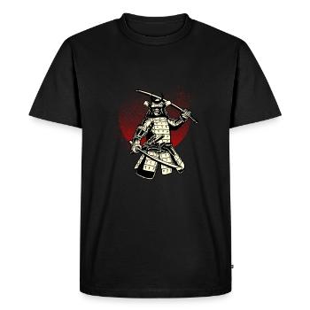 Retro Samurai Japanese Katana - Men's Premium Organic T-Shirt - black - Front - Nico (187cm)