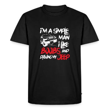 Je suis un homme simple jeep - T-shirt Premium bio Homme - noir - Devant - Nico (187cm)