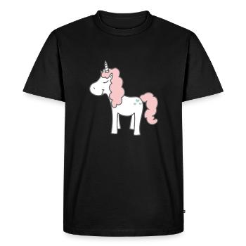 Licorne douce - T-shirt Premium bio Homme - noir - Devant - Nico (187cm)
