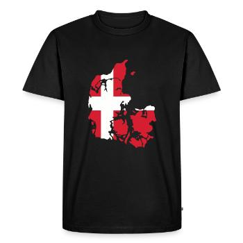 denmark flag flag - Men's Premium Organic T-Shirt - black - Front - Nico (187cm)