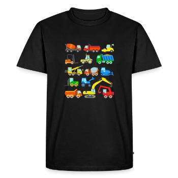 Chantiers Véhicules Pelles - T-shirt Premium bio Homme - noir - Devant - Nico (187cm)