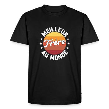 Meilleur Frère Au Monde - T-shirt Premium bio Homme - noir - Devant - Nico (187cm)