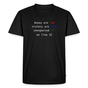 | en ligne inattendu Programmeur Informaticien - T-shirt Premium bio Homme - noir - Devant - Nico (187cm)