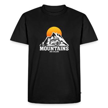 Mountains Are Calling - Men's Premium Organic T-Shirt - black - Front - Nico (187cm)