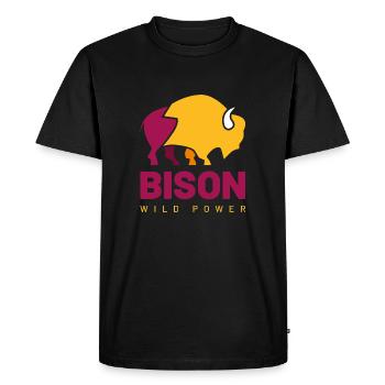 Bison sauvage - T-shirt Premium bio Homme - noir - Devant - Nico (187cm)