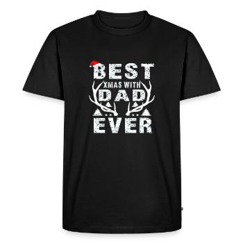Meilleur Noël avec papa de tous les temps - T-shirt Premium bio Homme - noir - Devant - Nico (187cm)