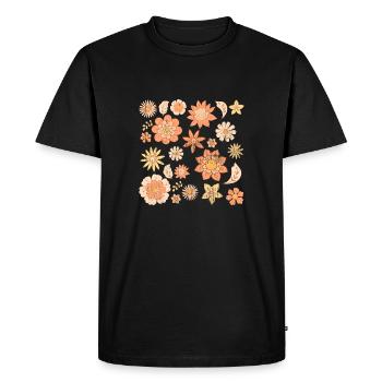 Mignon motif de fleurs rétro - T-shirt Premium bio Homme - noir - Devant - Nico (187cm)