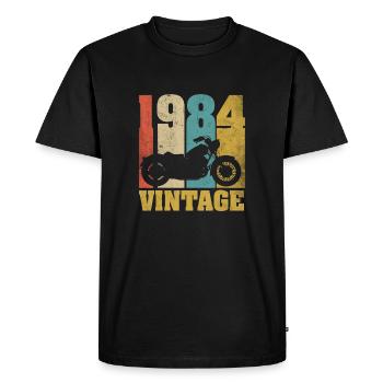 1984 Né anniversaire motard motard cadeau - T-shirt Premium bio Homme - noir - Devant - Nico (187cm)